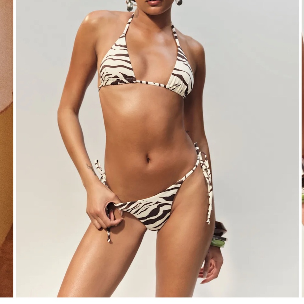 Zebra Print Halter Bikini Top